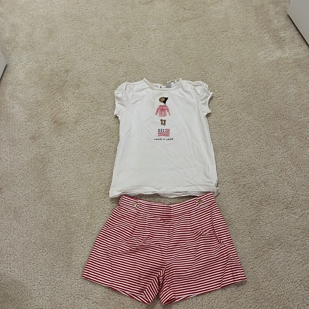 Shorts new with tag, shirt new no tag janie and jack size 12